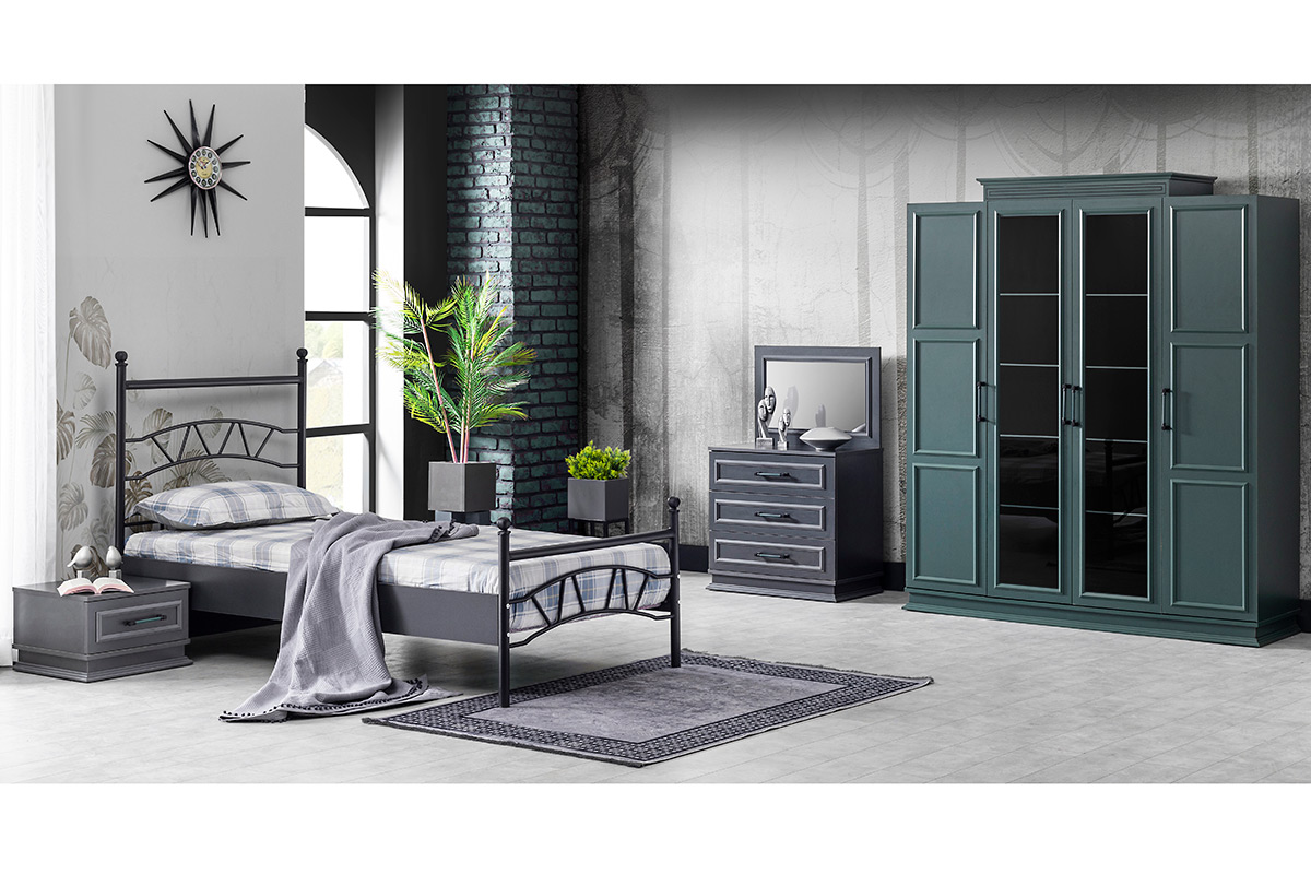 MOTTO T561    Kleiderschrank  4 TÜREN  GRÜN 